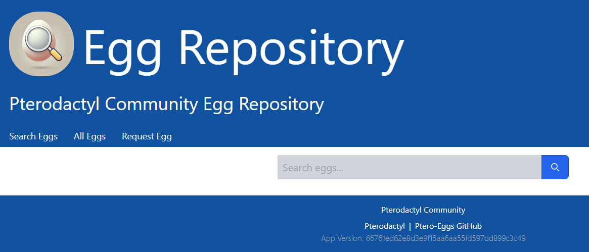 Page d'accueil de PterodactylEggs.com
