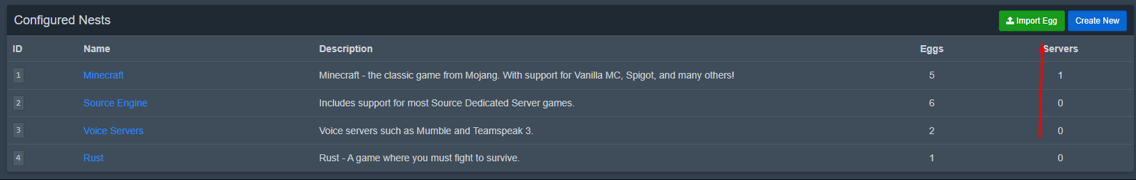 Bouton Import Egg et sélection du fichier